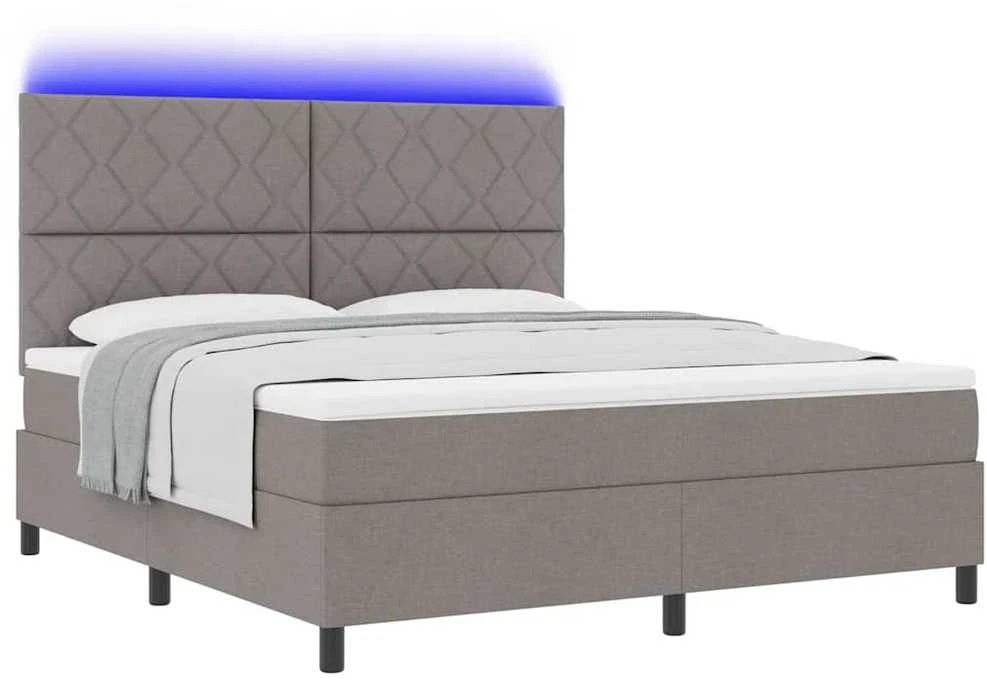 Kiemas lova su LED juostelėmis Tortora 180 x 200 cm audinys