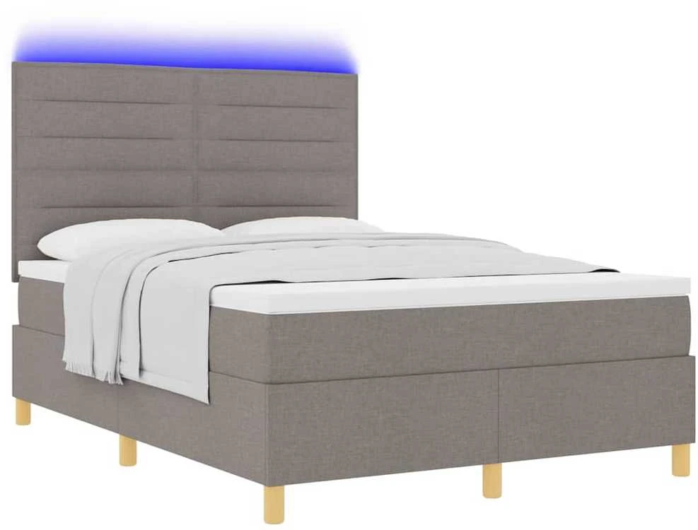 LED Čiužinio Lova su galvūgalio Tortora 140 x 190 cm audinys
