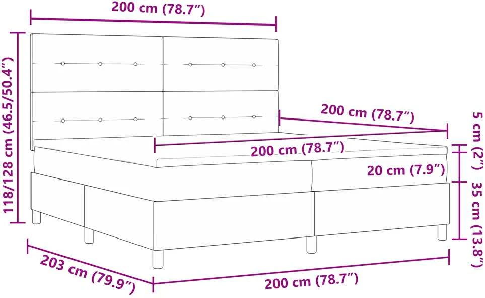 Kiemas lova su galvūgalio Kreminė 200 x 200 cm audinys