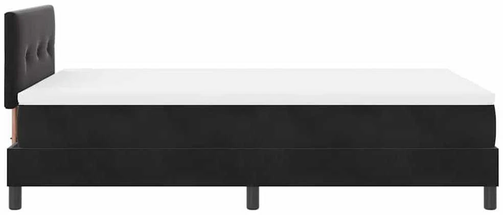 LED Čiužinio Lova su galvūgalio Juoda 120 x 190 cm Aksomas