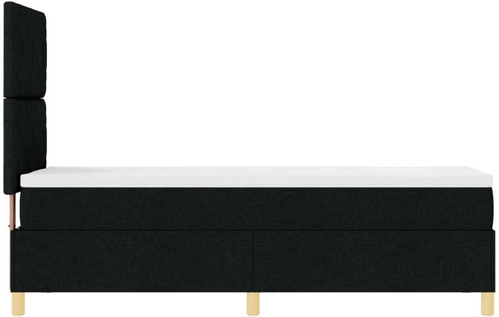 Kiemas lova su galvūgalio Juoda 80 x 200 cm audinys