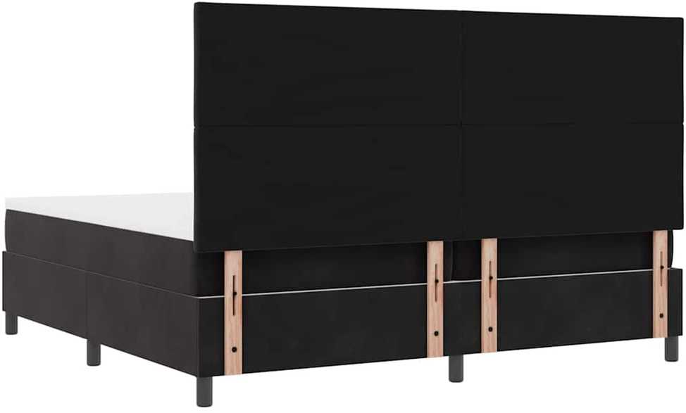 LED Čiužinio Lova su galvūgalio Juodas 200 x 200 cm Aksomas