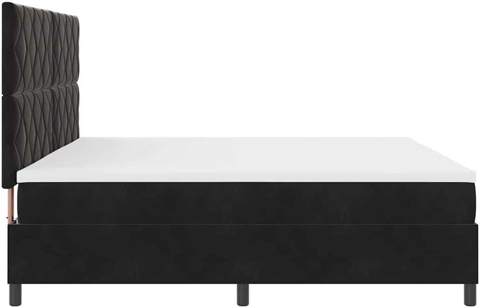 LED Čiužinio Lova su galvūgalio Juodas 200 x 200 cm Aksomas