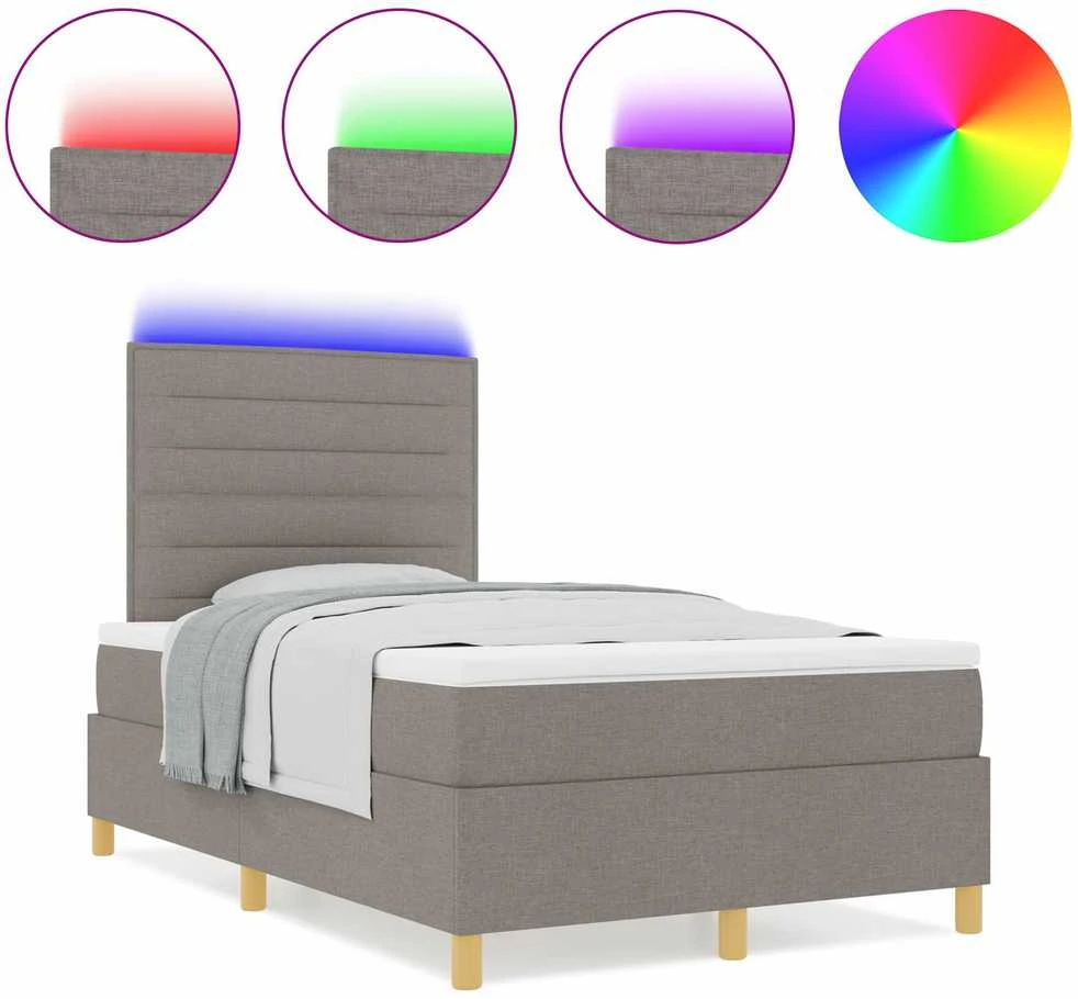 LED Čiužinio Lova su pagalve Tortora 120 x 200 cm audinys