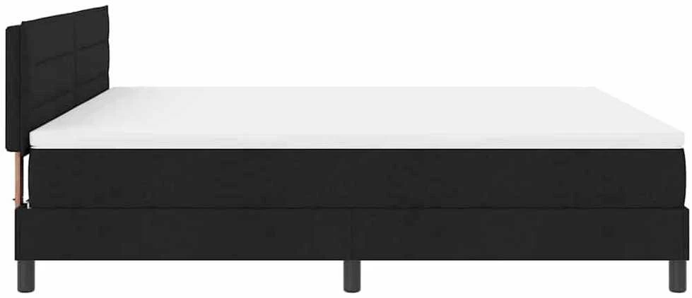 Kiemas lova su LED juostelėmis Juoda 180 x 200 cm audinys