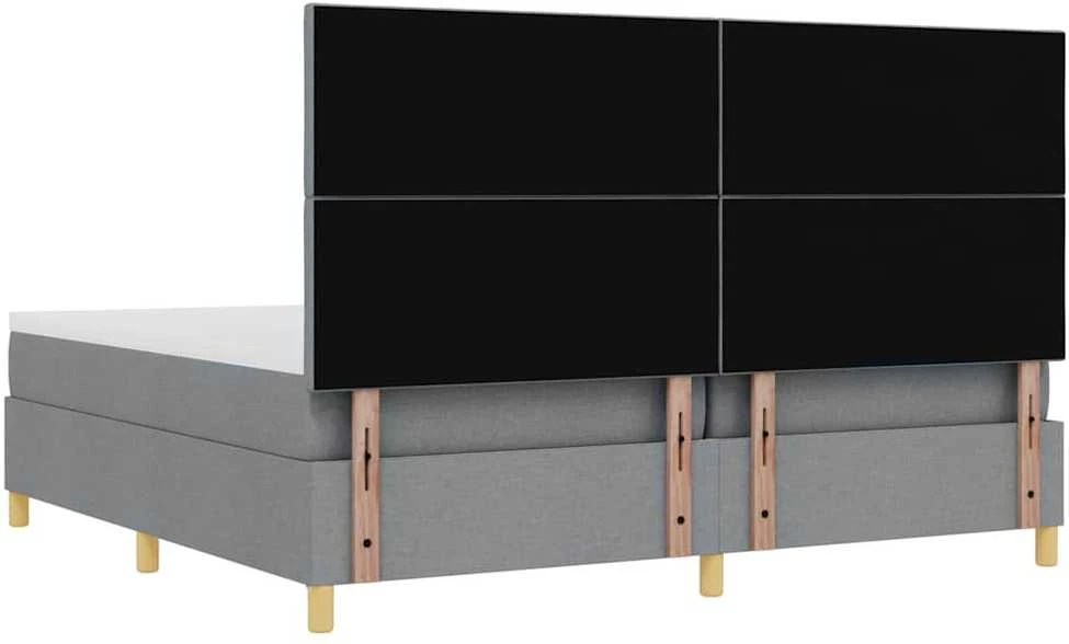 Kiemas lova su pagalve Šviesiai pilka 200 x 200 cm audinys