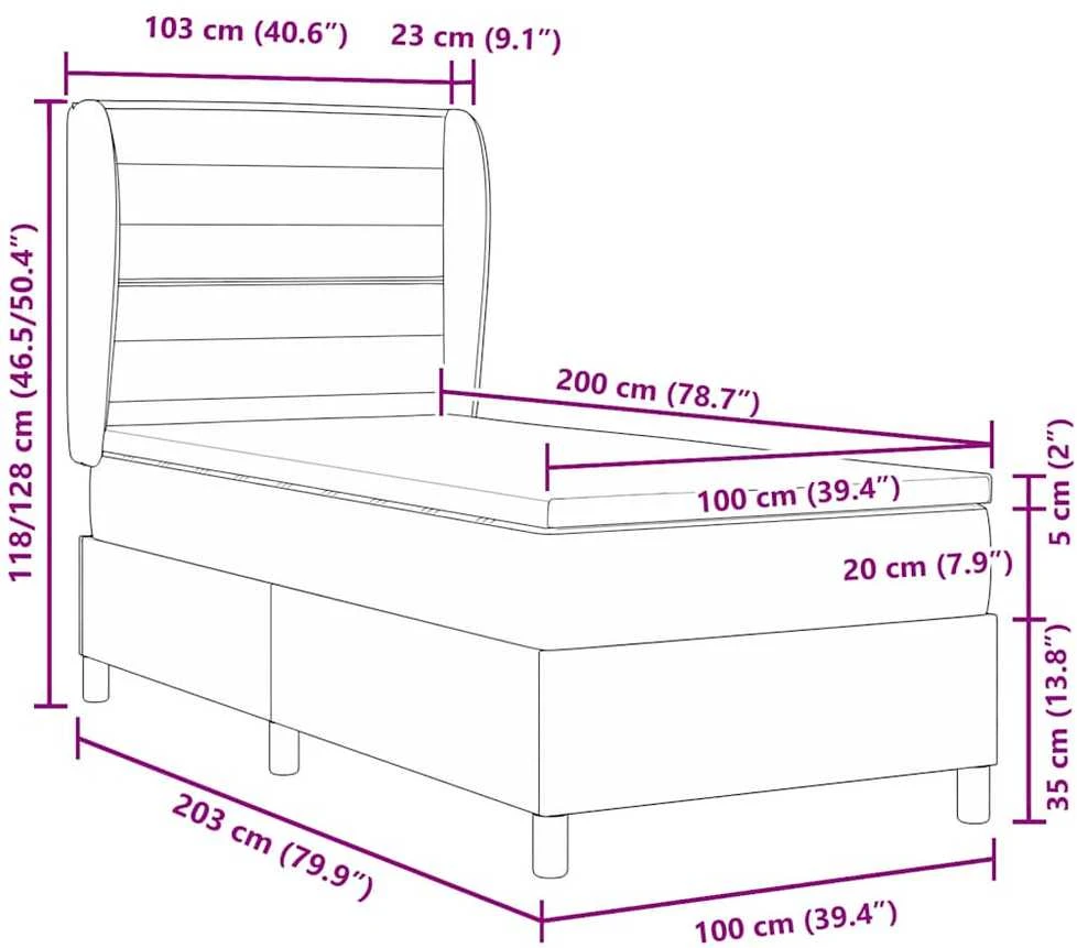 Kiemas lova su čiužiniu Juoda 100 x 200 cm audinys