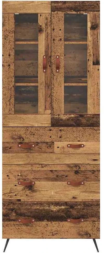 Aukštas spinta su lentyna 2 vnt. Senas medis 69,5 x 34 x 180 cm