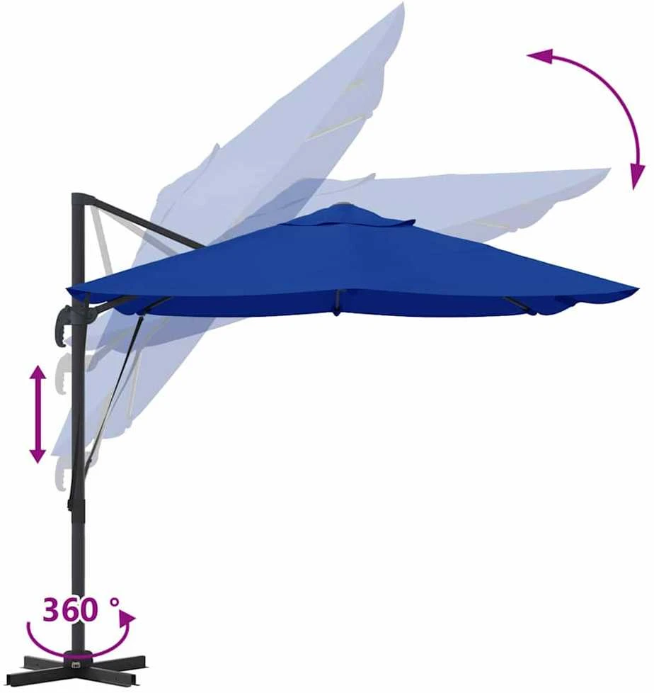 Skėtis nuo saulės 351 x 250 x 260 cm Poliesteris ir aliuminis