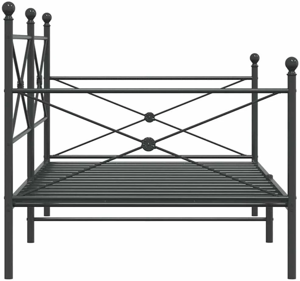 Dieninė lova be čiužinio Juoda 100x200 cm Plienas
