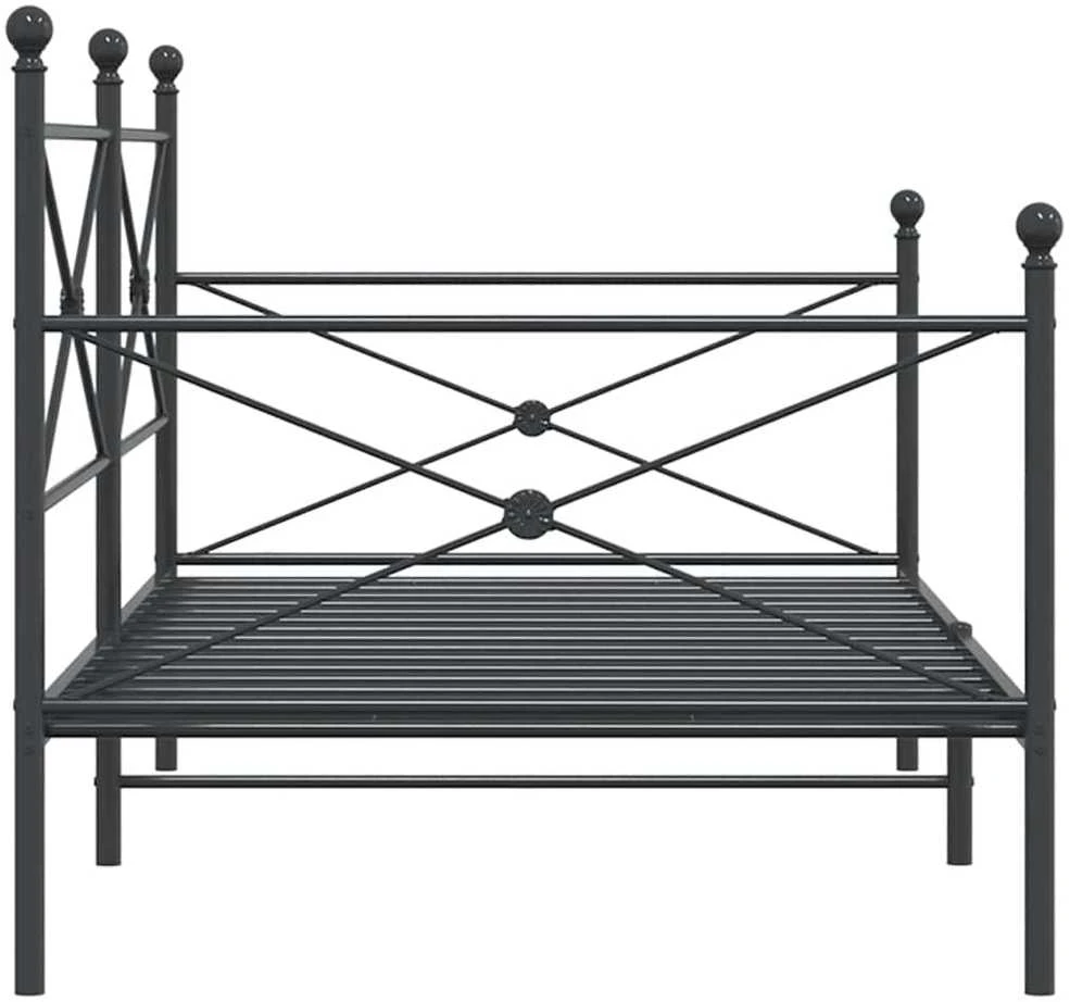 Dieninė lova be čiužinio Juoda 107x203 cm Plienas
