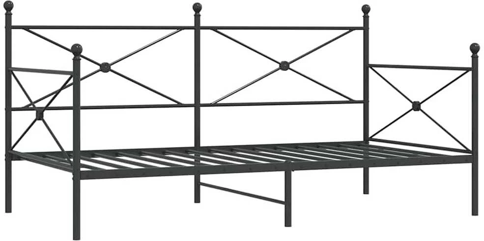 Dieninė lova be čiužinio Juoda 107x203 cm Plienas