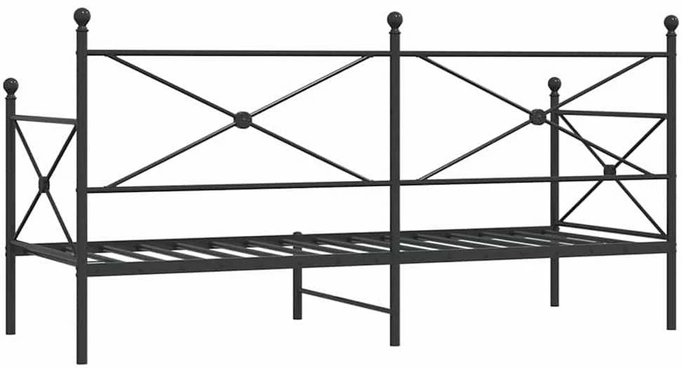 Dieninė lova be čiužinio Juoda 90x200 cm Plienas