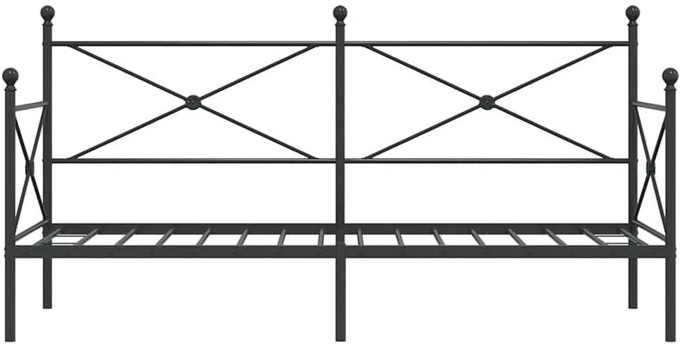 Dieninė lova be čiužinio Juoda 90x200 cm Plienas