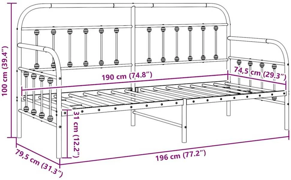 Lova Dienos lovos rėmas Balta 75 x 190 cm