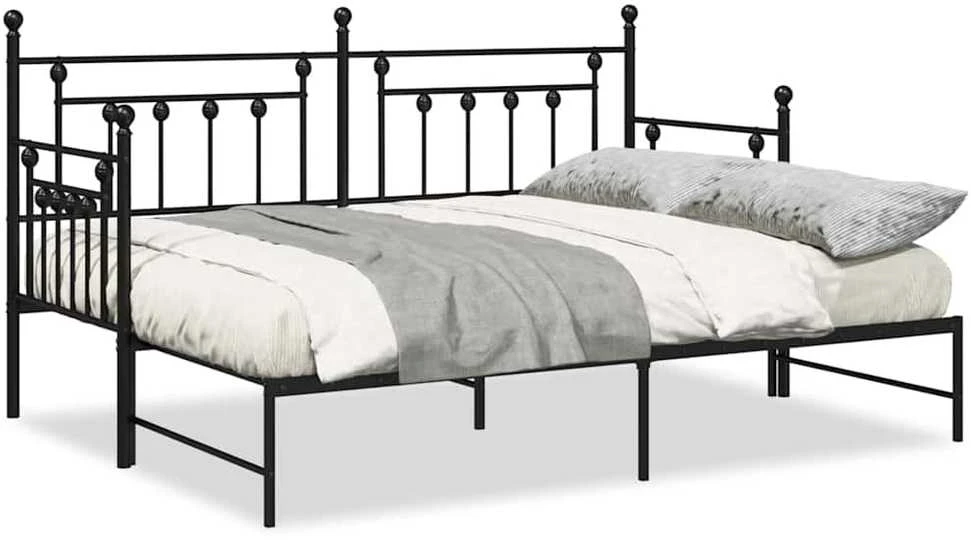 Lova Dienos lovos rėmas Juoda 75 x 190 cm Plienas