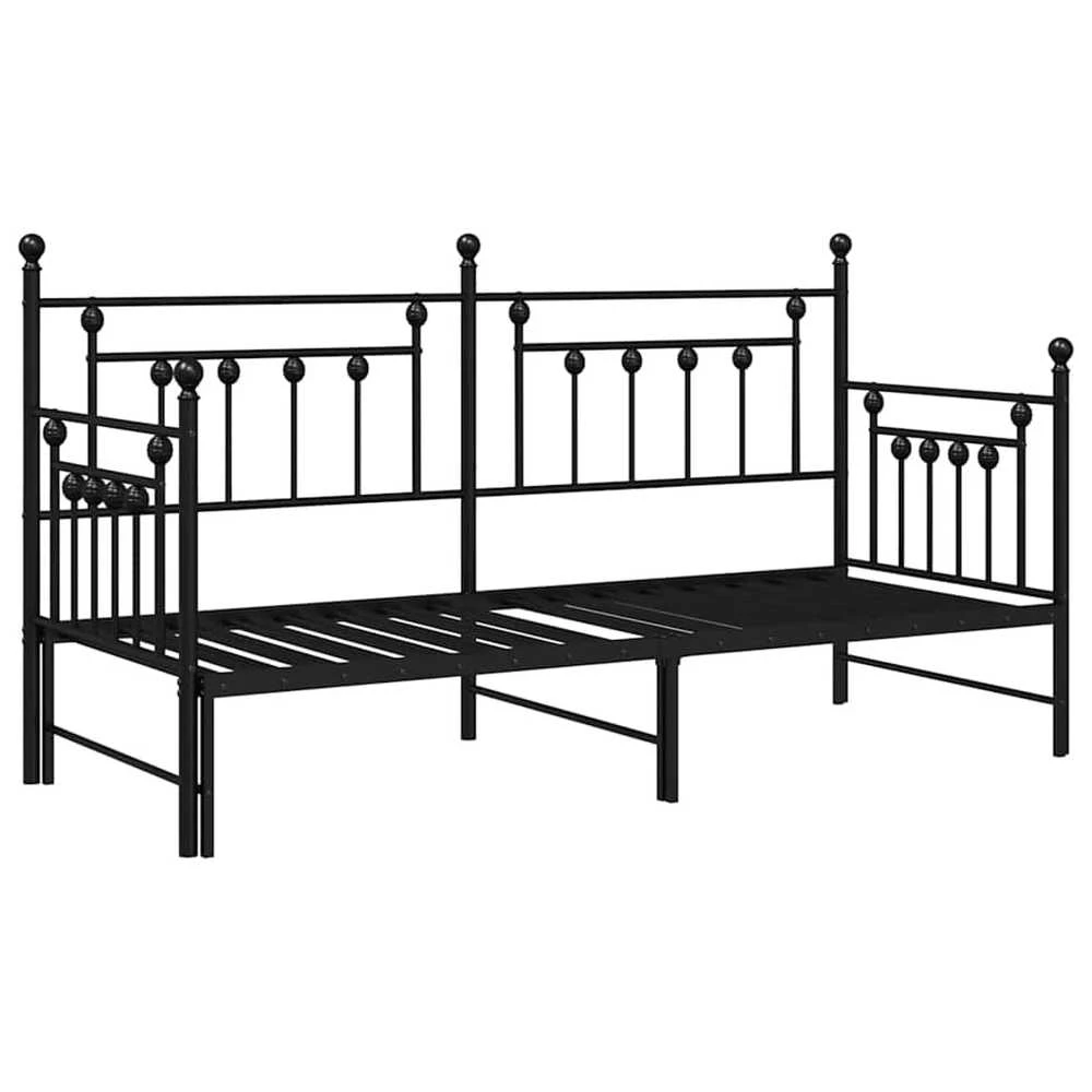 Lova Dienos lovos rėmas Juoda 75 x 190 cm Plienas