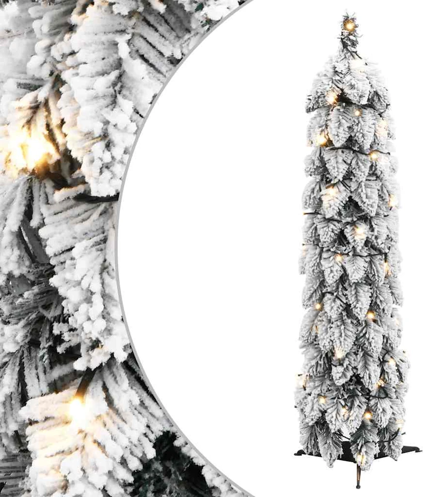 Dirbtinė apšviesta Kalėdų eglutė su 30 LED ir sniegu, 60cm
