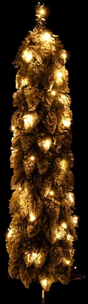 Dirbtinė apšviesta Kalėdų eglutė su 30 LED ir sniegu, 60cm