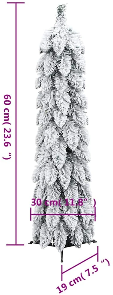 Dirbtinė apšviesta Kalėdų eglutė su 30 LED ir sniegu, 60cm