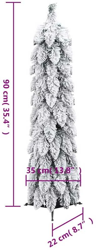 Dirbtinė apšviesta Kalėdų eglutė su 45 LED ir sniegu, 90cm