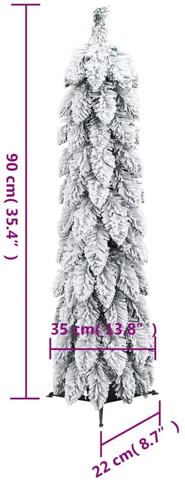 Dirbtinė apšviesta Kalėdų eglutė su 45 LED ir sniegu, 90cm