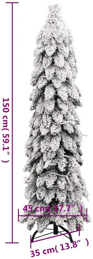 Dirbtinė apšviesta Kalėdų eglutė su 80 LED ir sniegu, 150cm