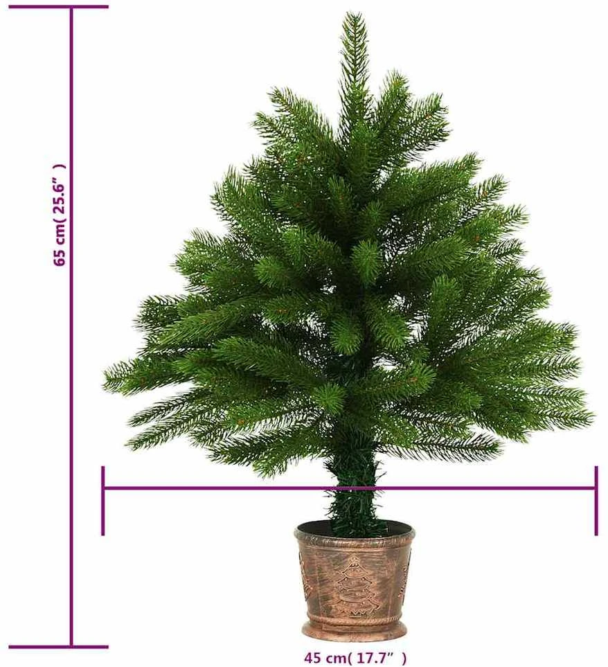 Dirbtinė apšviesta Kalėdų eglutė su žaisliukais, žalia, 65cm