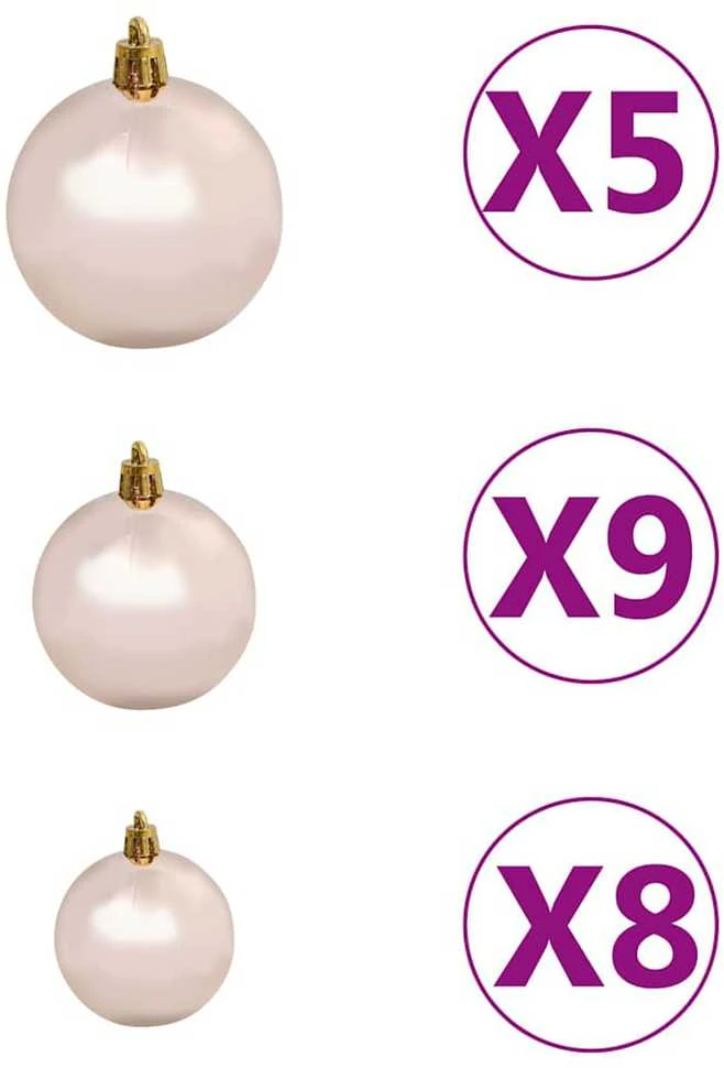 Dirbtinė apšviesta Kalėdų eglutė su žaisliukais, žalia, 90cm