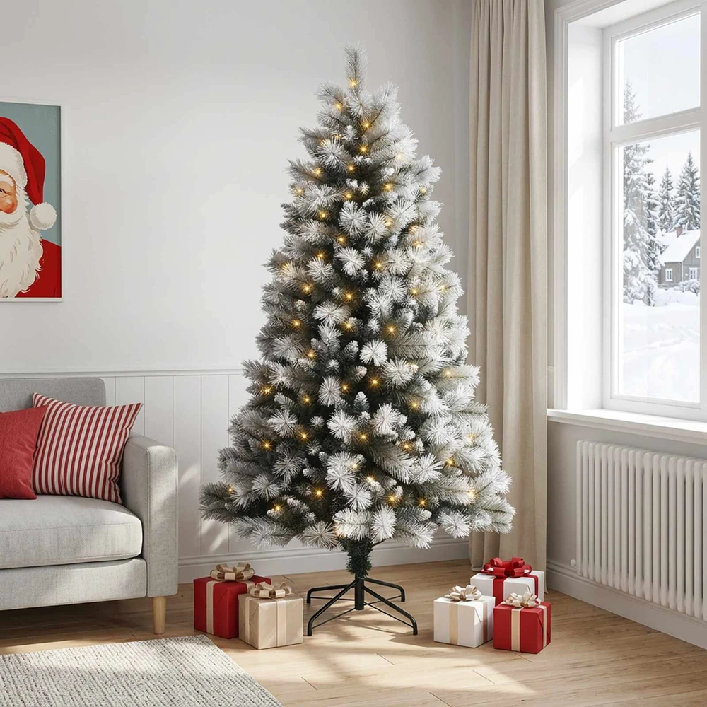 Dirbtinė eglė su vyriais 180 cm 300 LED Šilta balta