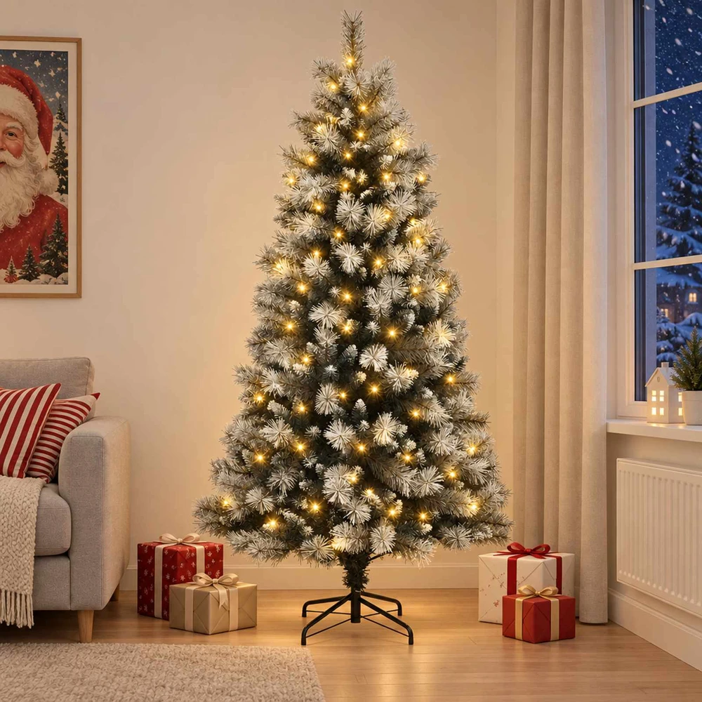 Dirbtinė eglė su vyriais 180 cm 300 LED Šilta balta