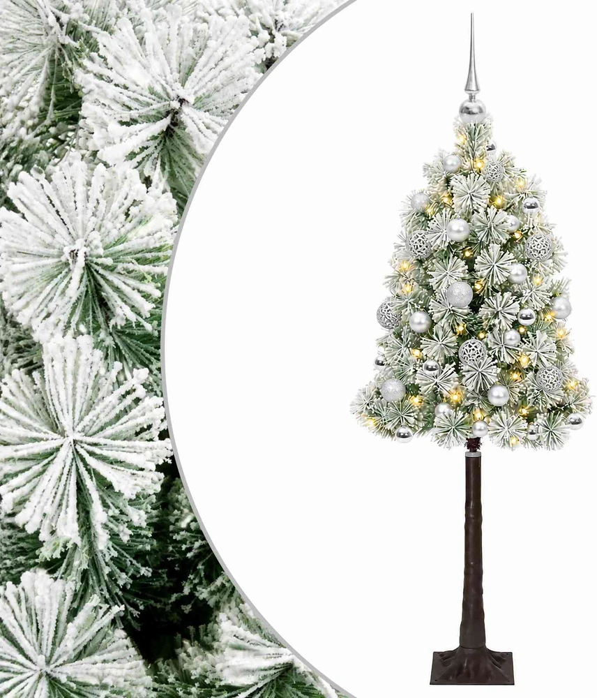Dirbtinė eglutė su lankstomomis šakomis ir bumbulais 120 cm