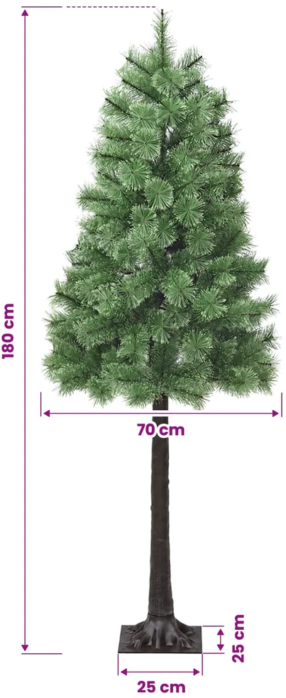 Dirbtinė eglutė su lankstomomis šakomis ir bumbulais 180 cm