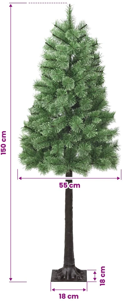 Dirbtinė eglutė su lankstomomis šakomis ir bumbulais 150 cm