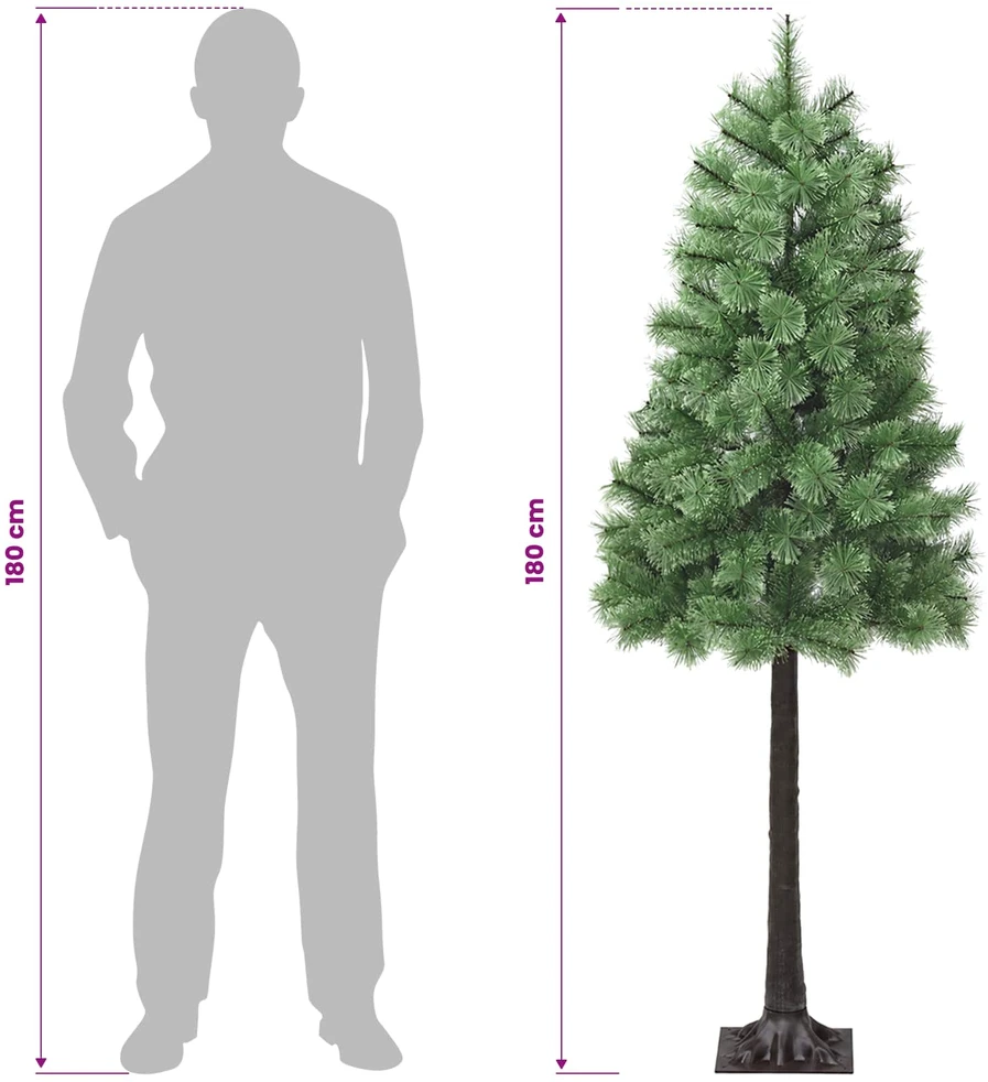 Dirbtinė eglutė su lankstomomis šakomis ir bumbulais 180 cm