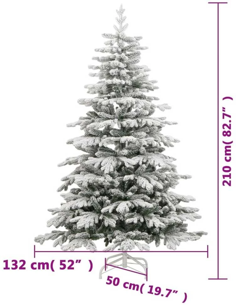Dirbtinė eglutė su šarnyrinėmis šakomis, 210cm, dengta sniegu