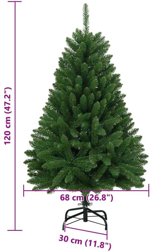Dirbtinė eglutė su šarnyrinėmis šakomis/stovu, žalia, 120cm