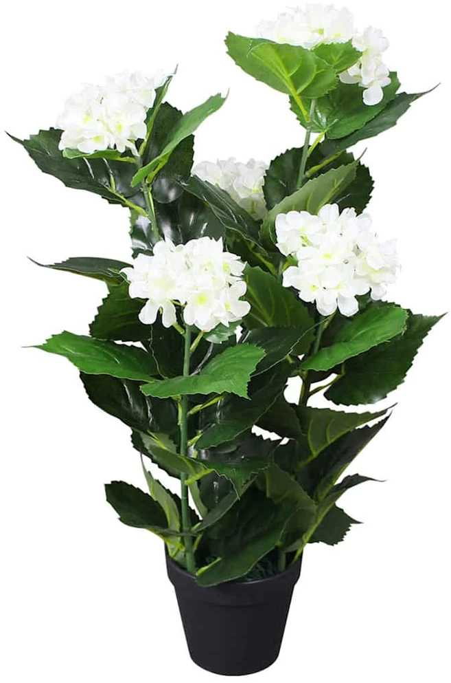 Dirbtinė hortenzija su vazonu, 60 cm, balta