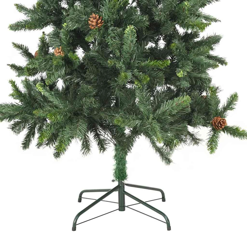 Dirbtinė kalėdinė eglutė su kankorėžiais, žalios sp., 180 cm