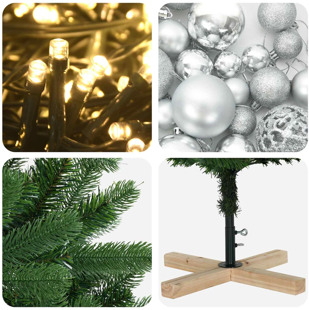 Dirbtinė kalėdinė eglutė su rutuliuku 120 cm 150 LED