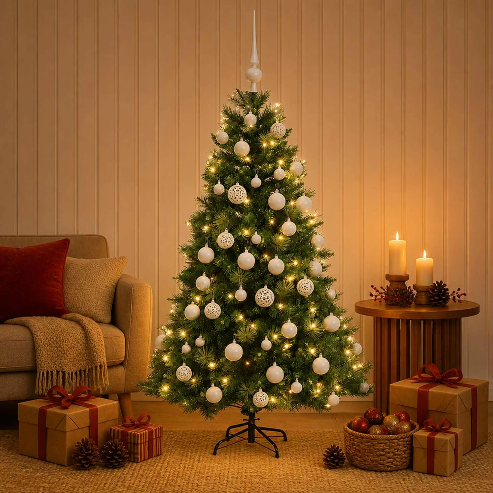 Dirbtinė kalėdinė eglutė su rutuliuku 120 cm 150 LED