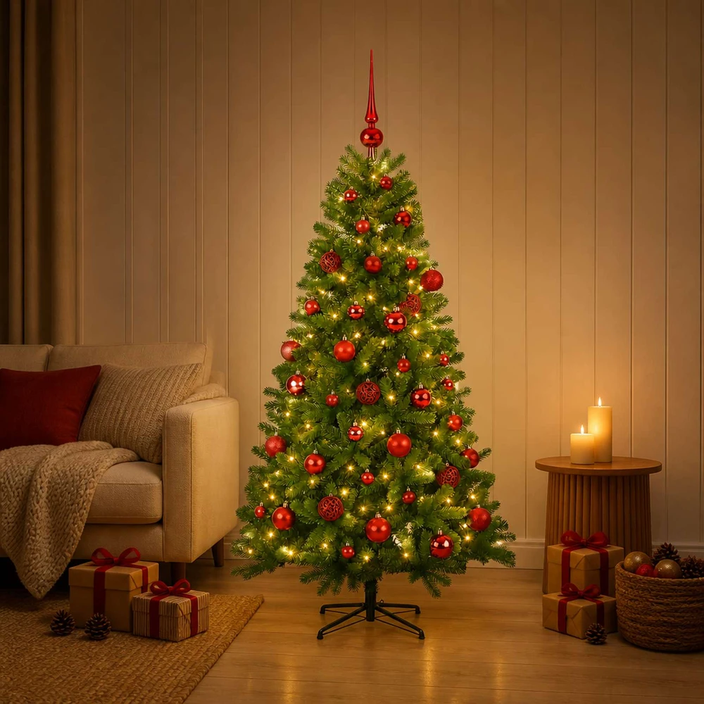 Dirbtinė kalėdinė eglutė su rutuliuku 120 cm 150 LED