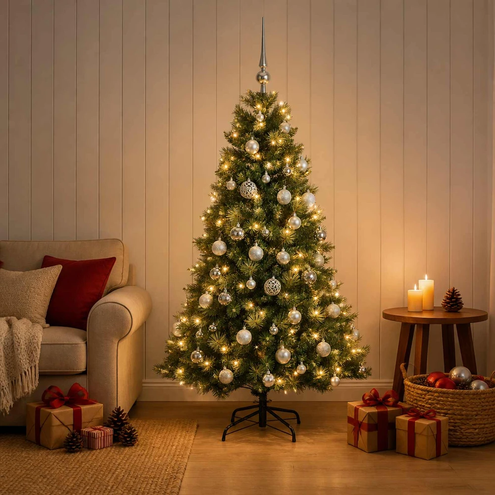 Dirbtinė kalėdinė eglutė su rutuliuku 120 cm 150 LED