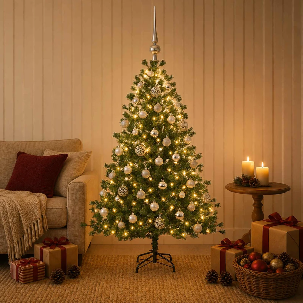 Dirbtinė kalėdinė eglutė su rutuliuku 120 cm 150 LED