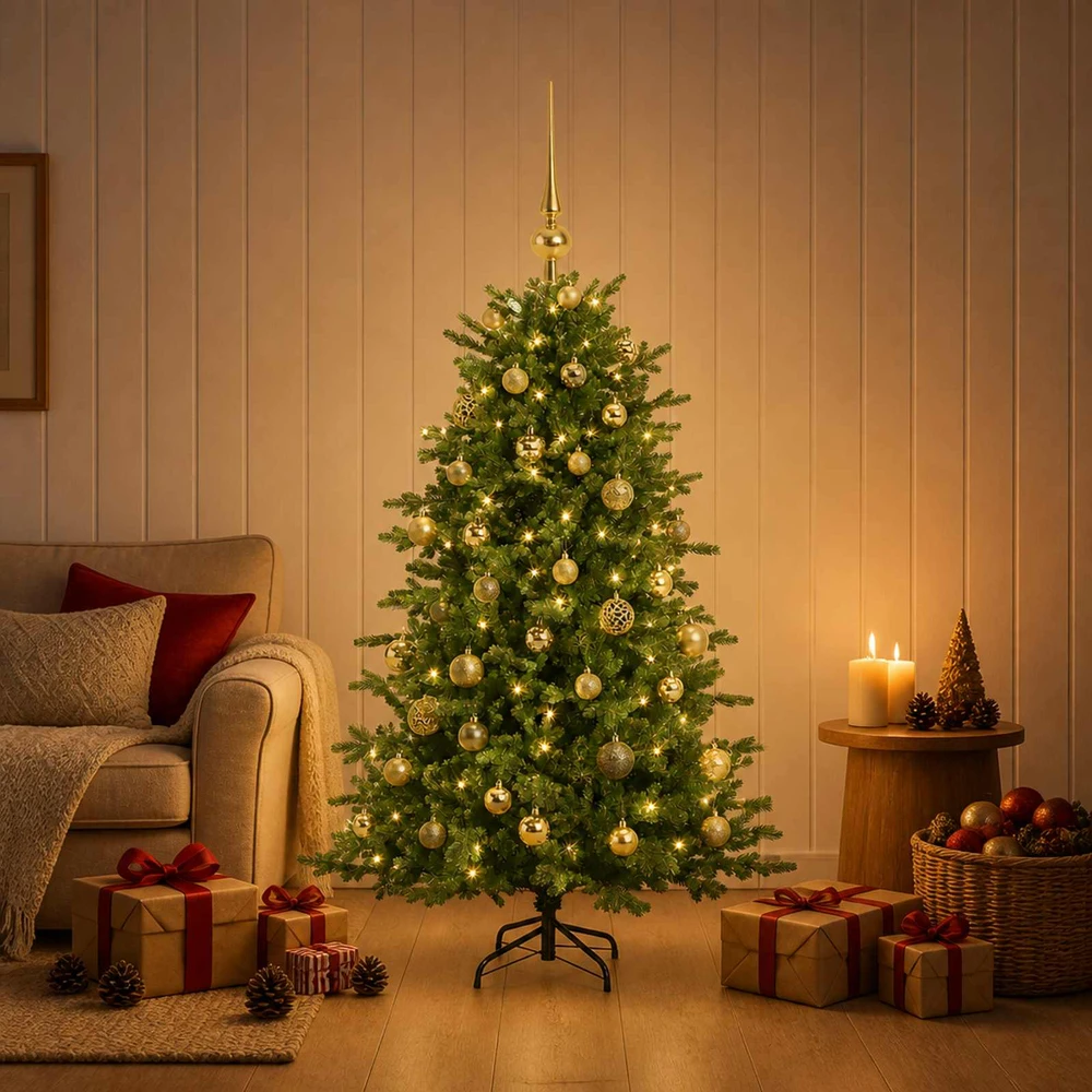 Dirbtinė kalėdinė eglutė su rutuliuku 120 cm 150 LED