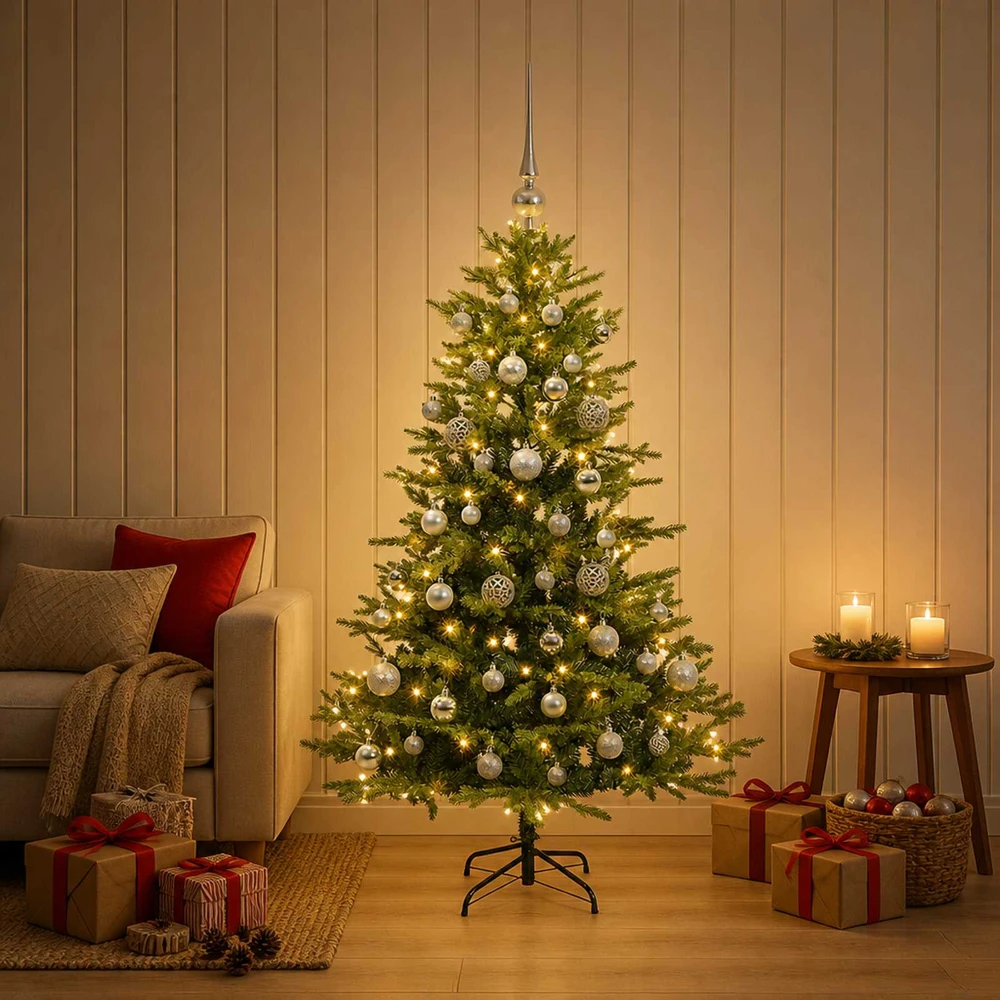 Dirbtinė kalėdinė eglutė su rutuliuku 120 cm 150 LED