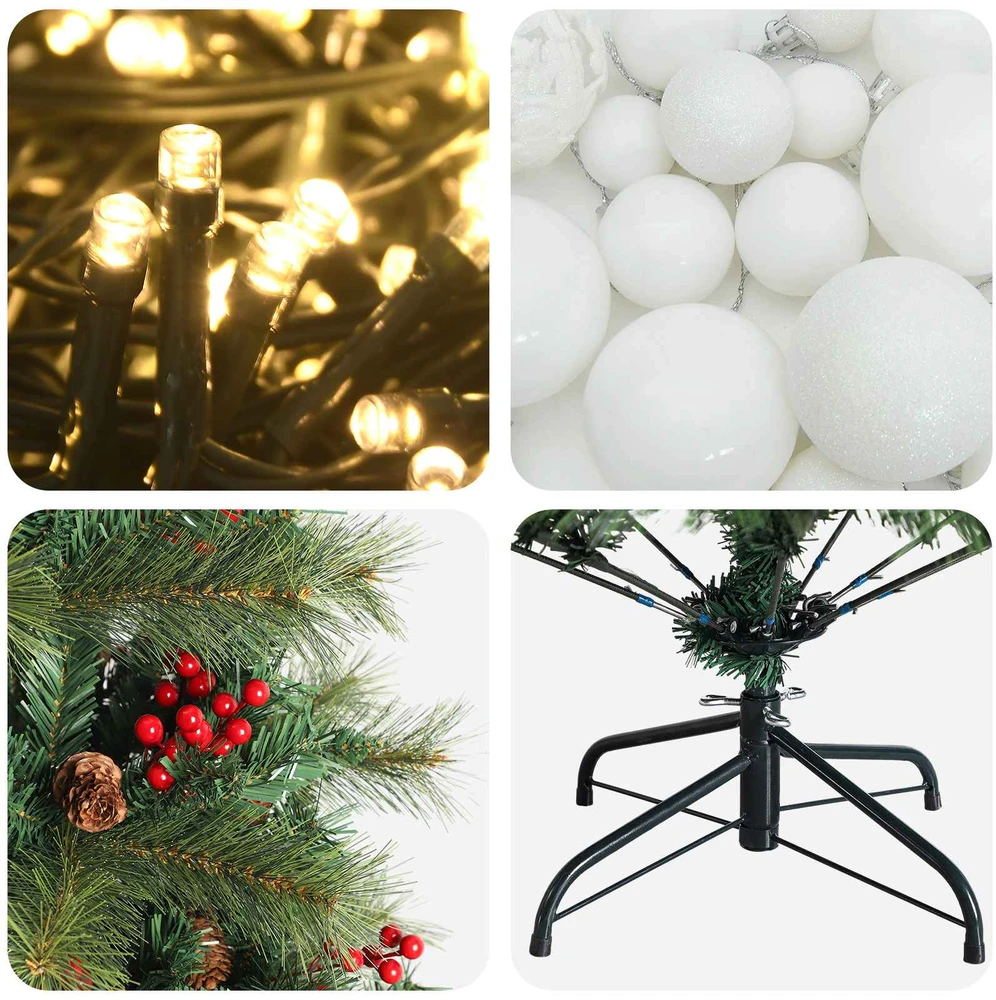 Dirbtinė kalėdinė eglutė su rutuliuku 120 cm 150 LED