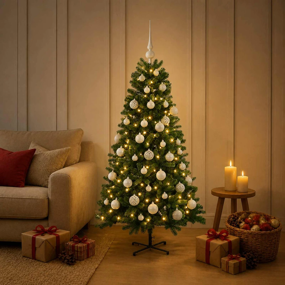Dirbtinė kalėdinė eglutė su rutuliuku 120 cm 150 LED
