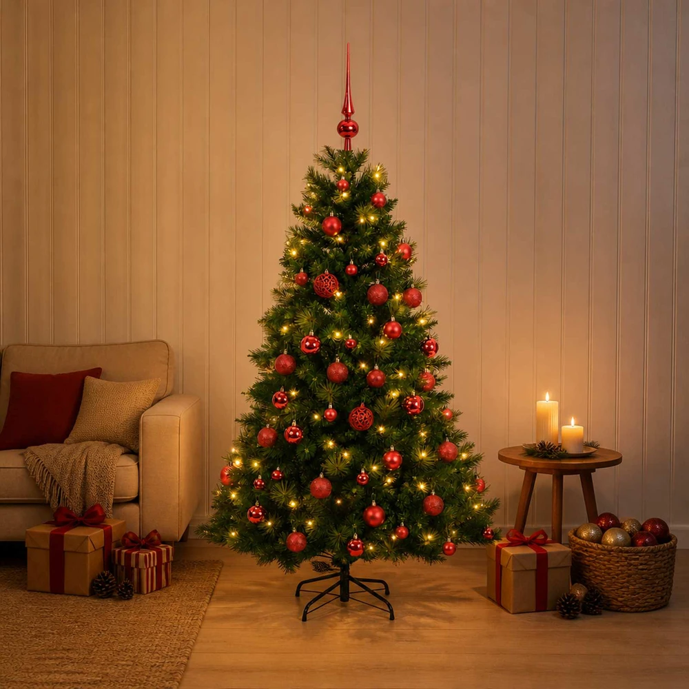 Dirbtinė kalėdinė eglutė su rutuliuku 120 cm 150 LED