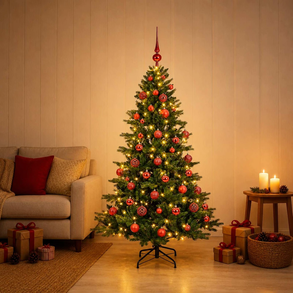 Dirbtinė kalėdinė eglutė su rutuliuku 120 cm 150 LED